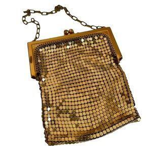 Vintage 1920s Gold Metallic Mesh Purse Cocktail Bag